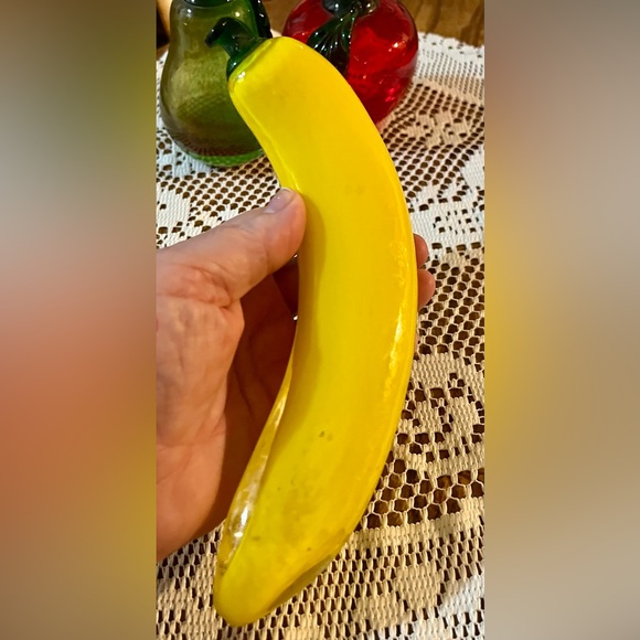 Vintage 70’s Murano Glass Fruit Banana Apple Pear - Art Glass Fruit - Picture 6 of 6